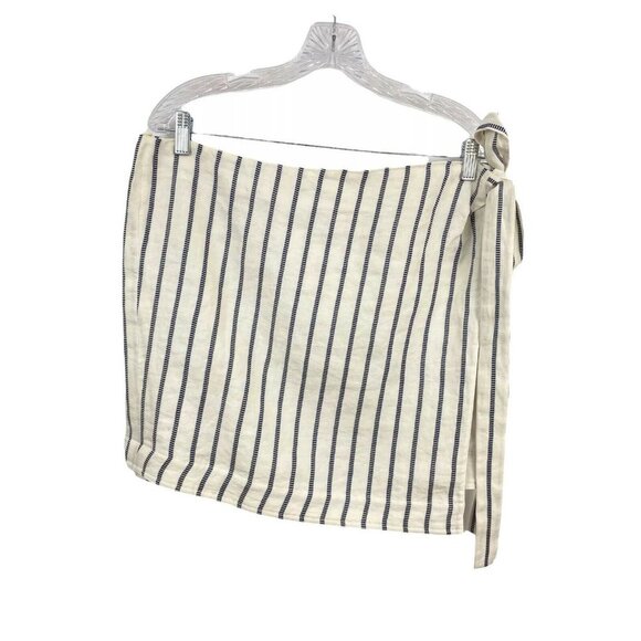 Theory "Wrap the Skirts Split Stripes" Linen Wrap Skirt‎ - Picture 5 of 12